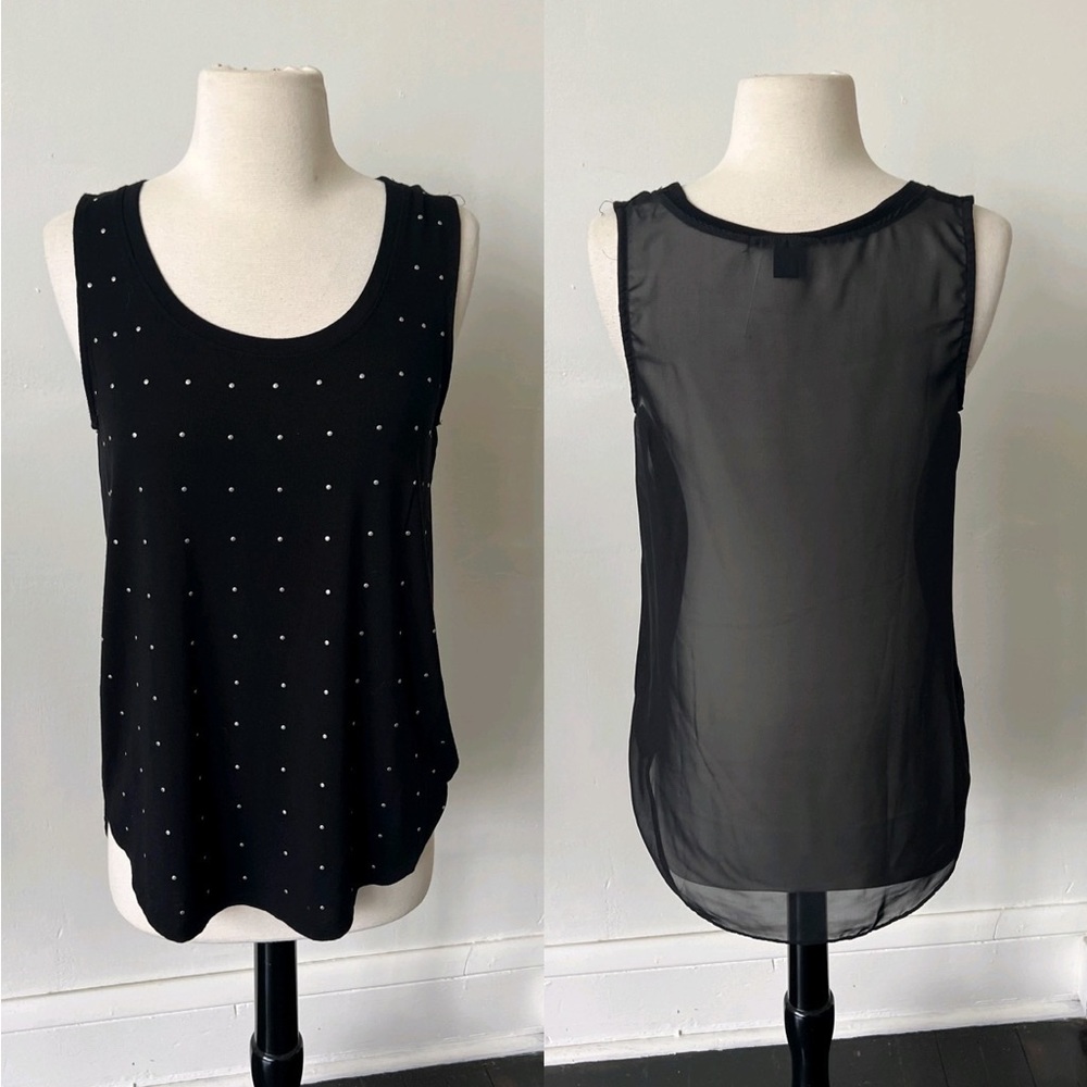 F21 Black Studded Sheer Blouse